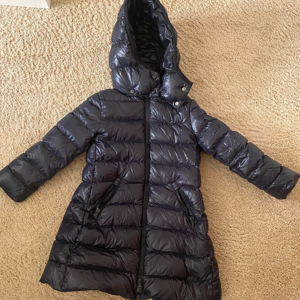 Girls Size 4 Moncler Coat Navy Blue